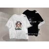 Xiao Wang's Women's Plus Size Casual Korean Style Lace Trim Short Sleeve T-Shirt