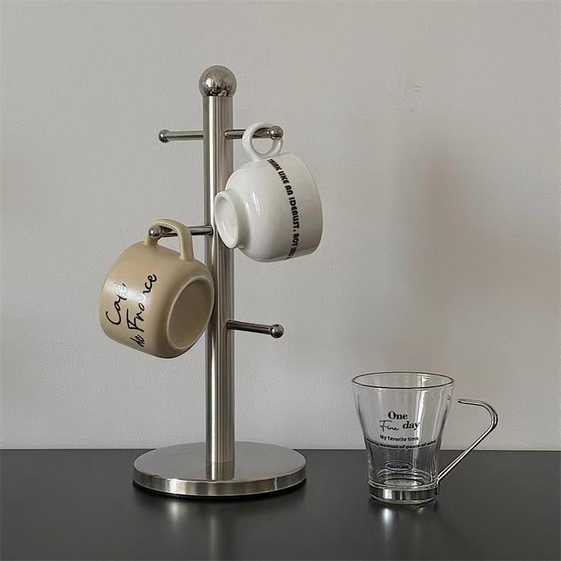 Creative Wallmounted Coffee Mug Organizer With Metal Hooks For Home Decor And Gift