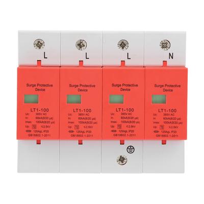 4P 60100KA 420vAC House Surge Protective Low Voltage Arrester Device