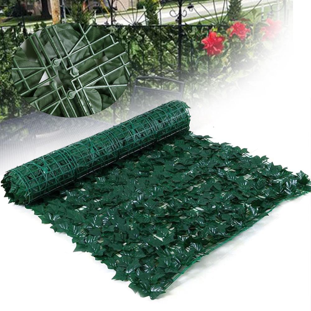 Ivy Leaf Plants Artificial Faux Privacy Fence Long Screen Expandable Green Plastic Home Garden Decor High Temperature Resistance