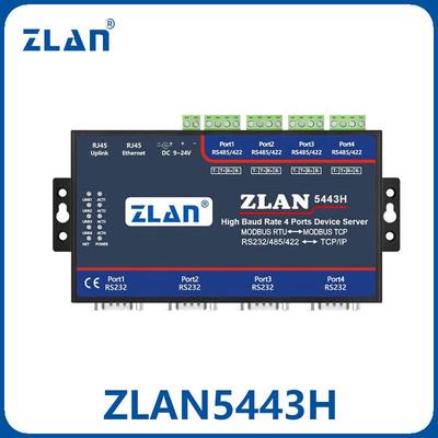 ZLAN Industrial 4-Port RS485/232/422 To Ethernet Serial Server