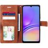 Coque pour Samsung Galaxy A05, Marron - Protection Cuir PU et Antichoc TPU avec Porte-Cartes (pas pour Galaxy A05s)