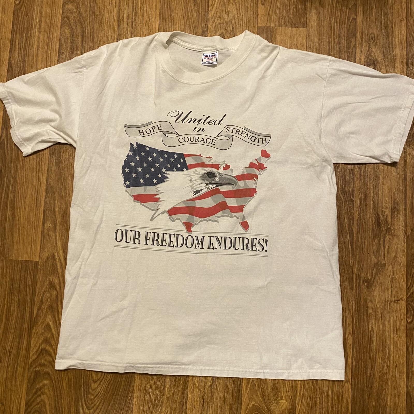 Vintage Our Freedom Endures Shirt Men XL United In Hope Courage Strength L