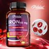 Supliment de Fier - cu Vitamina C - Îmbunătățește Nivelul de Energie, Ameliorează Anemia și Oboseala