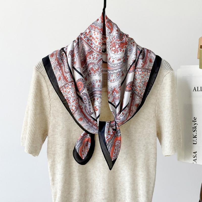 Elegant Ethnic Printed Square Scarf For Women Fashion Accessory