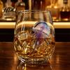 Beach House Tableware Octopus Glass Tumbler 350ml Stemless Wine Glass Whale Dolphin Turtle Gifts for Ocean Lovers Sea Creature Drinking Cup,