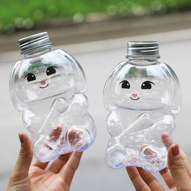 350ml Food Grade PET Transparent Plastic Bottle Fruit Juice Milk Tea Bottle Rabbit Plastic Bottle