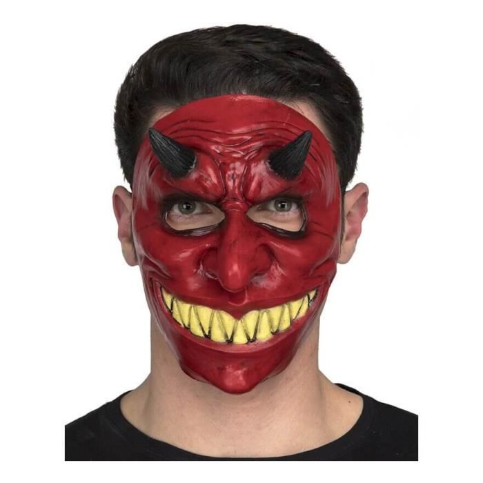 Masque de Diable - Rouge - Taille unique - Multicolore - Pour Halloween