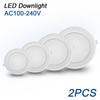 2stk LED Downlight 110V 220V Taklys 6W 17W 20W 24W Innfelt Led Downlight Rundt panellys Spotlight Innendørsbelysning