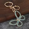 Rhinestone Butterfly Keychain Pendant Lightweight Keychain with Rotating Lobster Clasp Metal