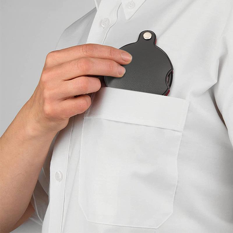 Portable Mini Folding Magnifier Faux Leather Protective Case Design,Suitable for Reading, Fine Work,Repair,Hobby Outdoor Camping