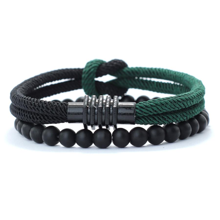 Stylish 2Pcs/Set Men Bracelet Stylish Knot Rope Braslet Distance Magent Buckle Yellow Blue Ukraine Braclet Pulsera Hombre Joias