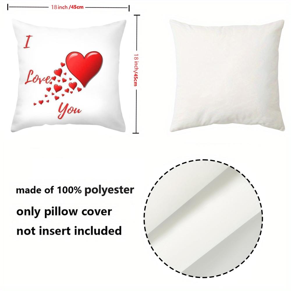 I Love You Heart-Shaped Pattern Throw Pillows Polyester pillowcase, sofa decorative cushion cov Headboard Pillow