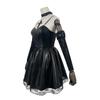 Damen Japanisches Anime Cosplay Misa Amane Kleid mit Spitzenbesatz Gothic Stil Kostüm Kunstleder Sexy Kleid Halloween