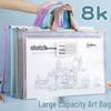 Thickened A3 Transparent Zipper Handheld File & Art Storage Bag