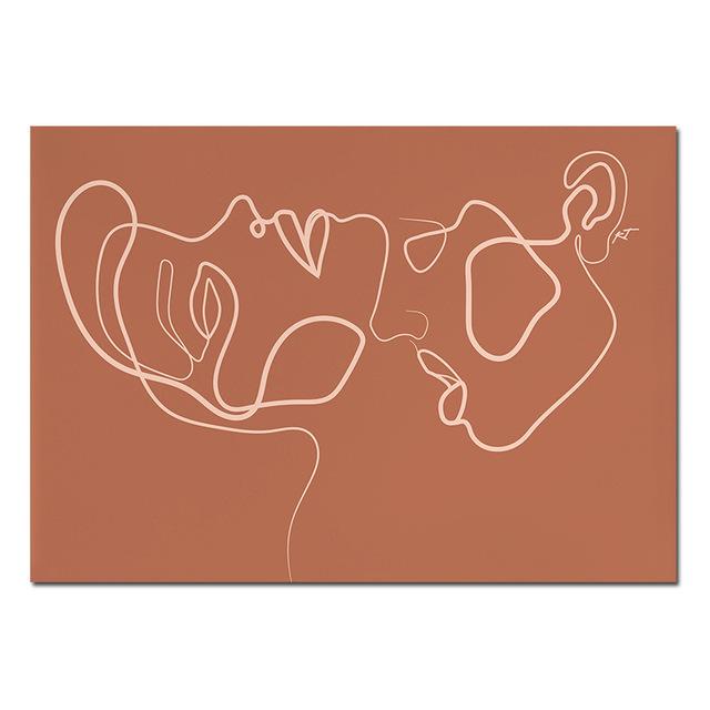 

Абстрактная геометрическая линия девушки, постер, холст, картина, пара для гостиной, дома, декор Куадрос, настенное искусство, скандинавская минималистичная картина 21*30cm