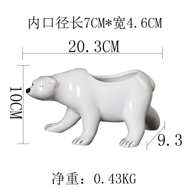 Polar Bear Succulent Flower Pot Personalized Ceramic Crafts Office Home Ornament Gardening Creativity