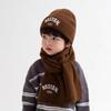 Children’s Korean-Style Knit Hat & Scarf Set with Warm Embroidery