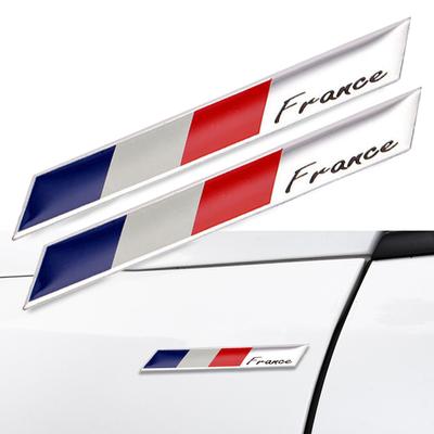 Dekoration Autoaufkleber 1 Stück Aluminiumlegierung Autozubehör Autoaufkleber Auto-Styling Emblem Abzeichen Frankreich Flagge Logo