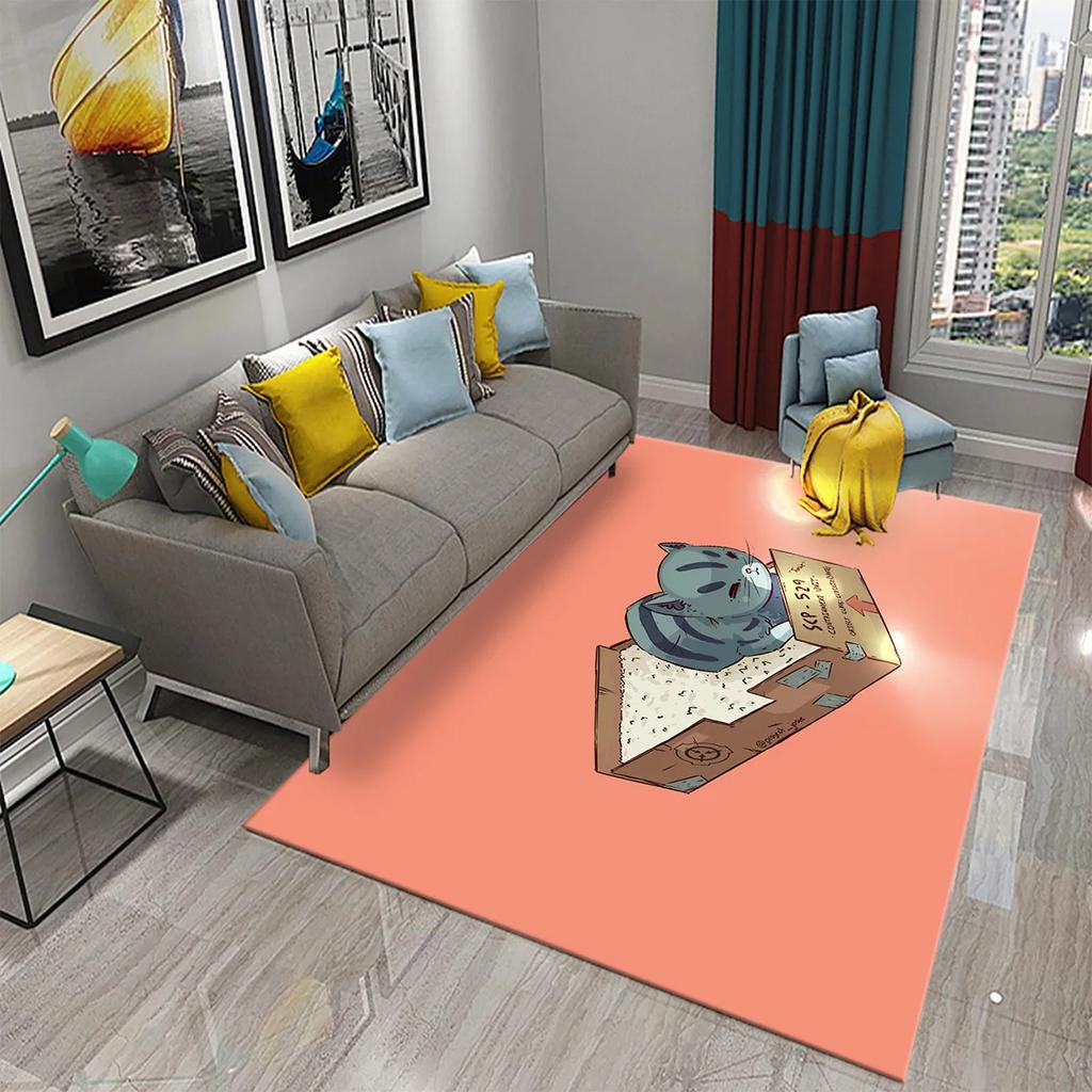 3D Cartoon Niedliche Katze Teppich für Wohnzimmer Badezimmer Kinderzimmer Dekoration Kinder Spielen Krabbeln Weich Rutschfest Bodenmatte Geschenk