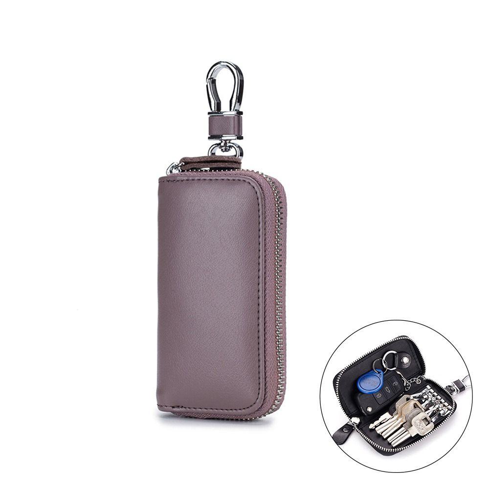 Mini Purse Key Holder Organizer Pouch Zipper Car Key Case Universal Genuine Leather Key Bag  Unisex