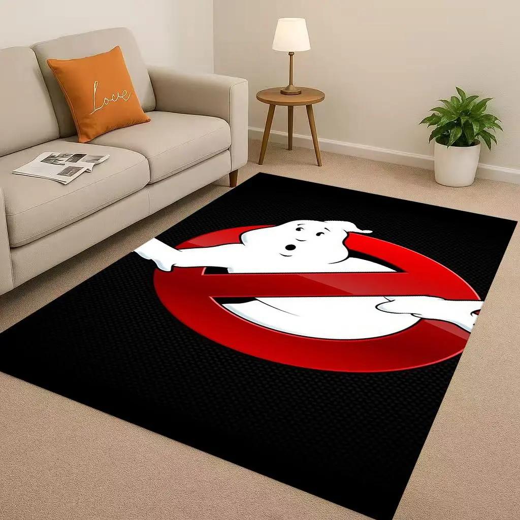 3D Horror Movie G-Ghostbusters Cartoon Living Room Non-Slip Area Rug Carpet for Bedroom Playroom Sofa,Easy Clean Home Doormat