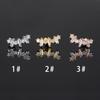 Long Strip Earrings for Women Piercing Daith Rook Zircon Geometric Silver Color Ear Accessories Screw Stud Helix Jewelry Gifts