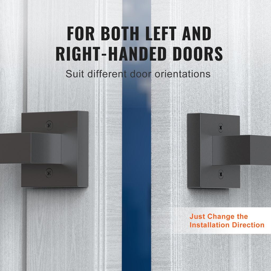 VEVOR Dummy Door Lever, 2 PCS Non-Turning Single Side Push/Pull Handle, Contemporary Square Door Lever Set, Reversible for Right and Left Sided Doors