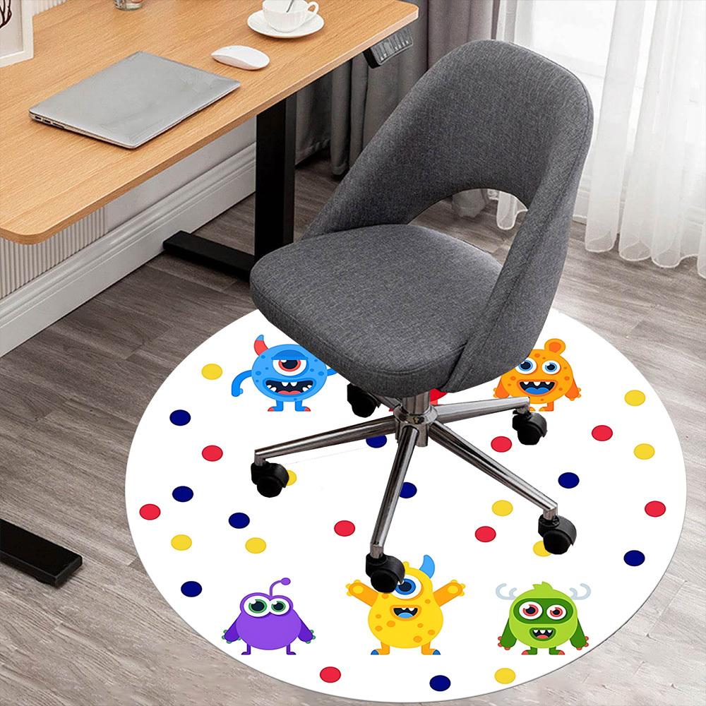 1pc monster circle Round Chair mat Area Rug - Non-Slip, Floor Mat for Office, Bedroom, and Indoor Decor c1125279
