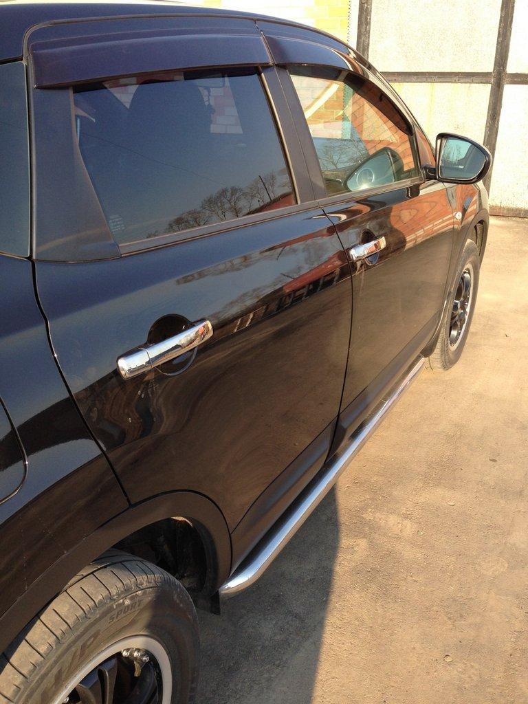 Tampoane pentru mâner (4 buc, otel inoxidabil) Cu cip, OmsaLine - oțel inoxidabil italian pentru Nissan Qashqai 2007-2010