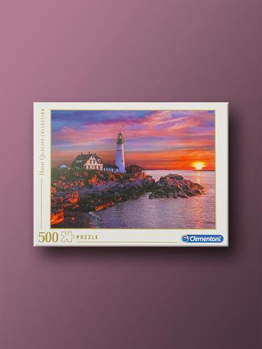 Clementoni 500 Piece Jigsaw Puzzle: Sunset Portland Lighthouse