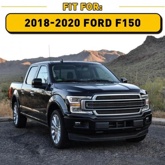 Set Of 3 Front Bumper Black Center For Cover 2018- Ford F-150 F150 3.3L 5.0L