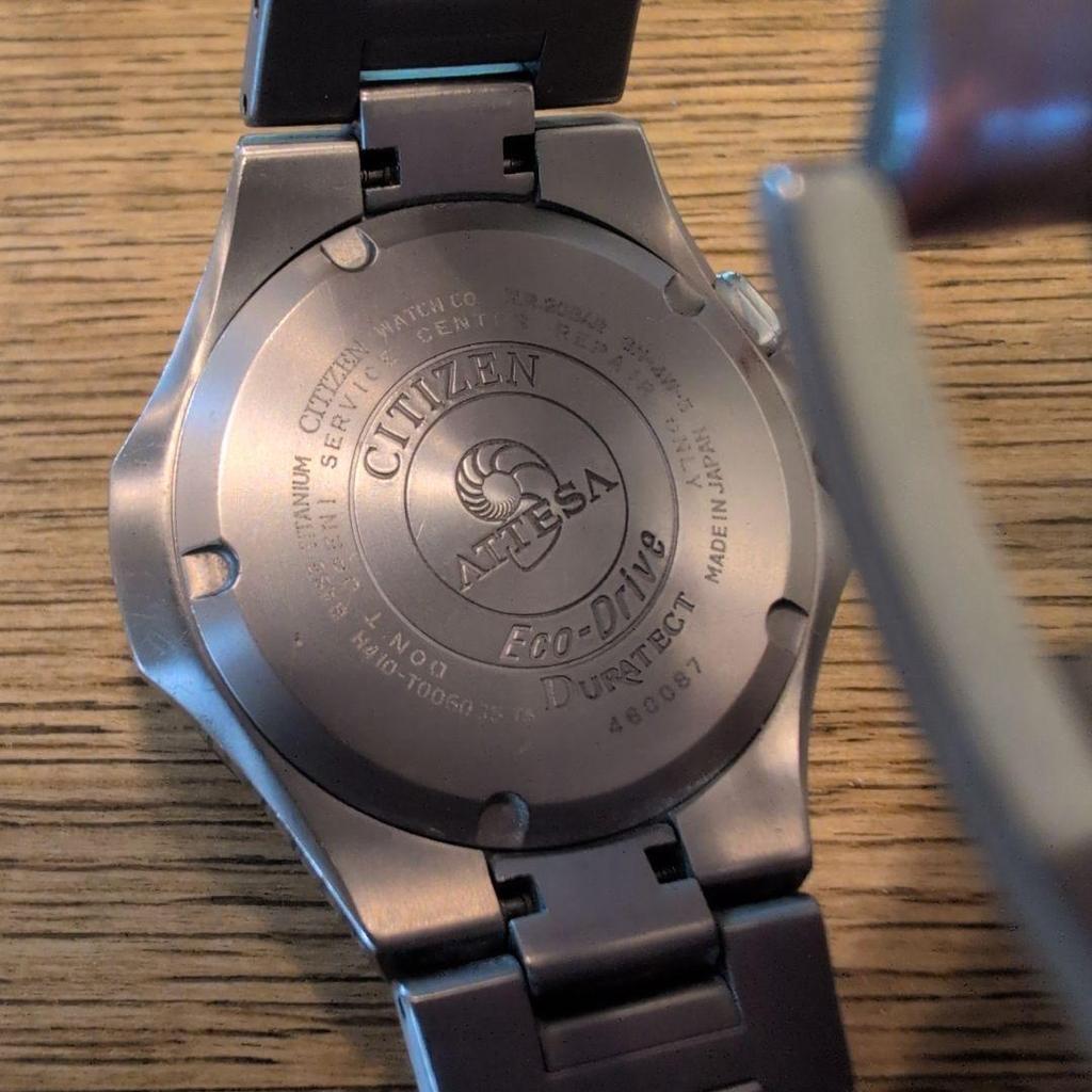 Used "Black Titanium" CITIZEN ATTESA Eco-Drive Radio Clock