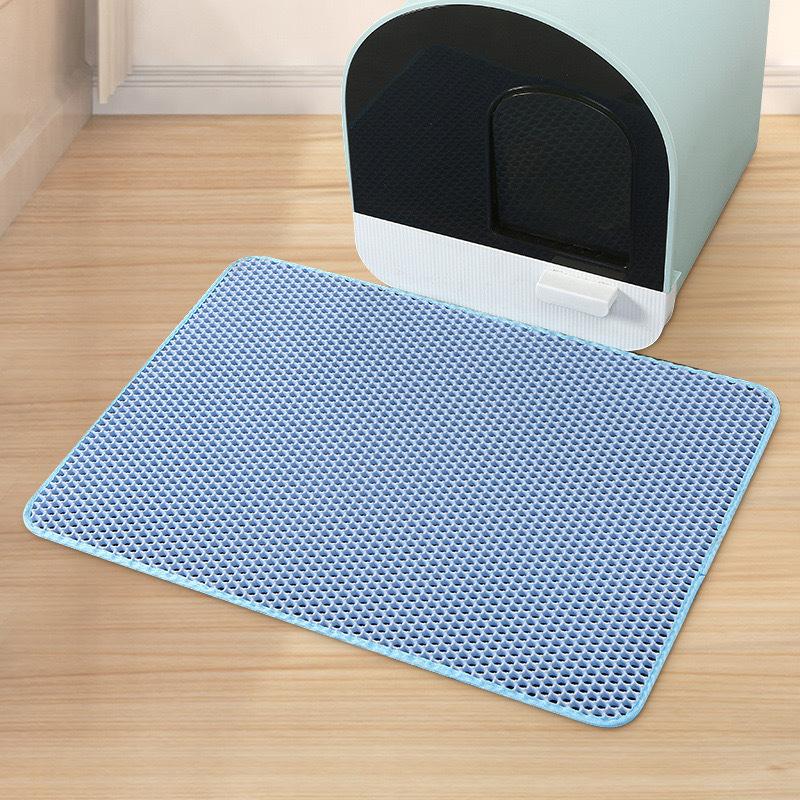 Anti Splash Double-layer EVA Cat Litter Mats Foldable Washable Pet Sanding Pad Cleaning Cat Supplies Wear Resistant Scratch Resistant Hollow Out Pads