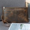 Head Layer Cowhide Men's Handbag, Crazy Horse Leather Long Wallet, Retro Coin Purse, Cowhide Clutch, Foreskin Clip, Grab Bag