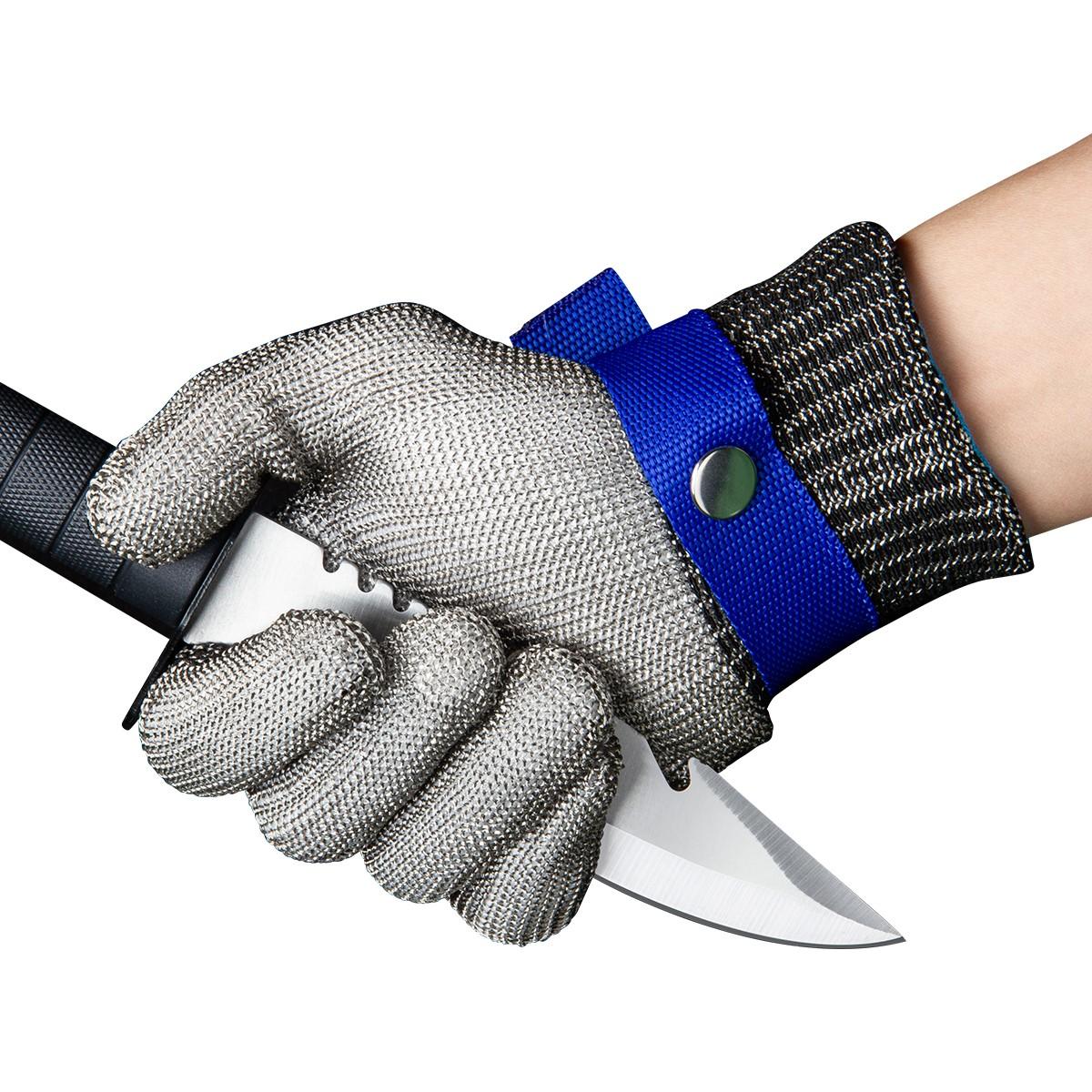 Popular 316 Stainless Steel Safety Anti-Cut Work Gloves Metal Iron Butcher Cut Resistant Hands Protection Gloves (Gray,S) серый