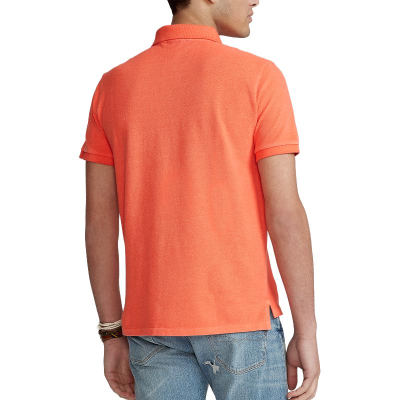 Polo Ralph Lauren Solid Color Logo Embroidered Straight Fit Short Sleeve Polo Shirt Men Tops Orange MNPOKNI1N821132-800