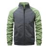 Men S Casual Stand Collar Long Sleeve Patchwork Jacket