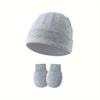 4set Cute Baby Mittens Newborn, No Scratch Baby Boy Mittens, Baby Girl Hat Gloves for Toddlers, Infant, Newborn