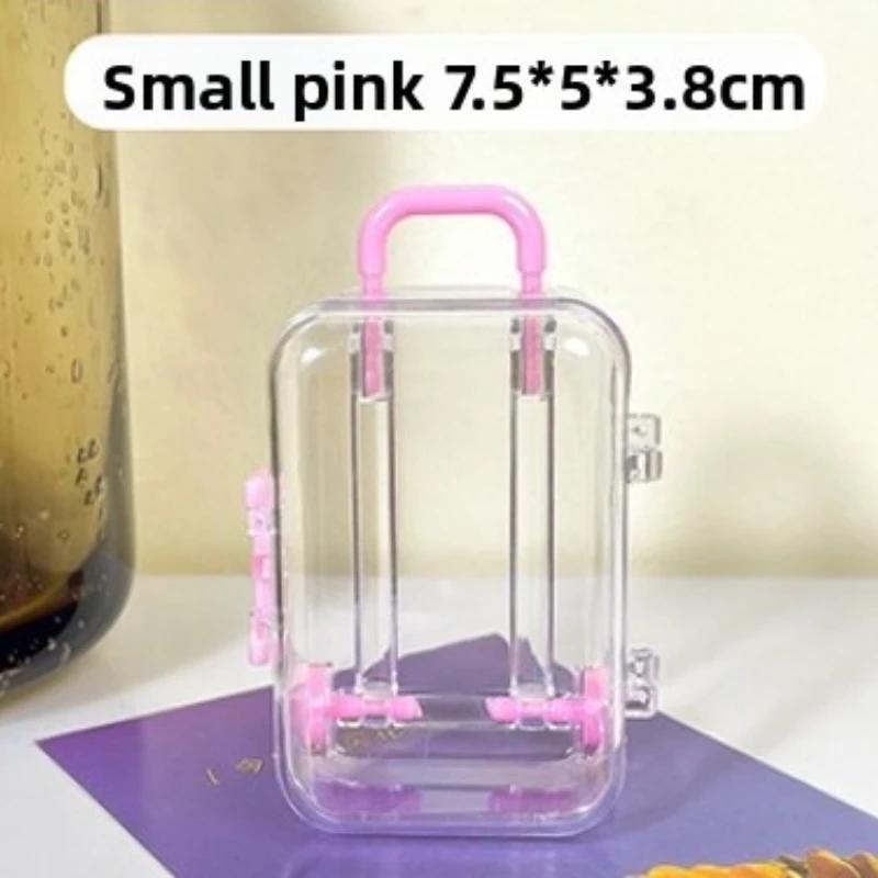 New Transparent Mini Suitcase Ultra Small Storage Box Minimalist Jewelry Desktop Organizer A Home Decoration Gift for Girlfriend