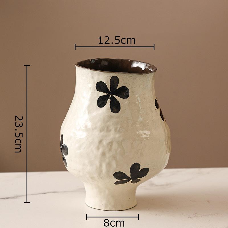 

Painted Pattern Ceramic Vase Potted Plants Flower Pots Table Decoration Flowers Arrangement Floral Vases Room Aesthetic Decor