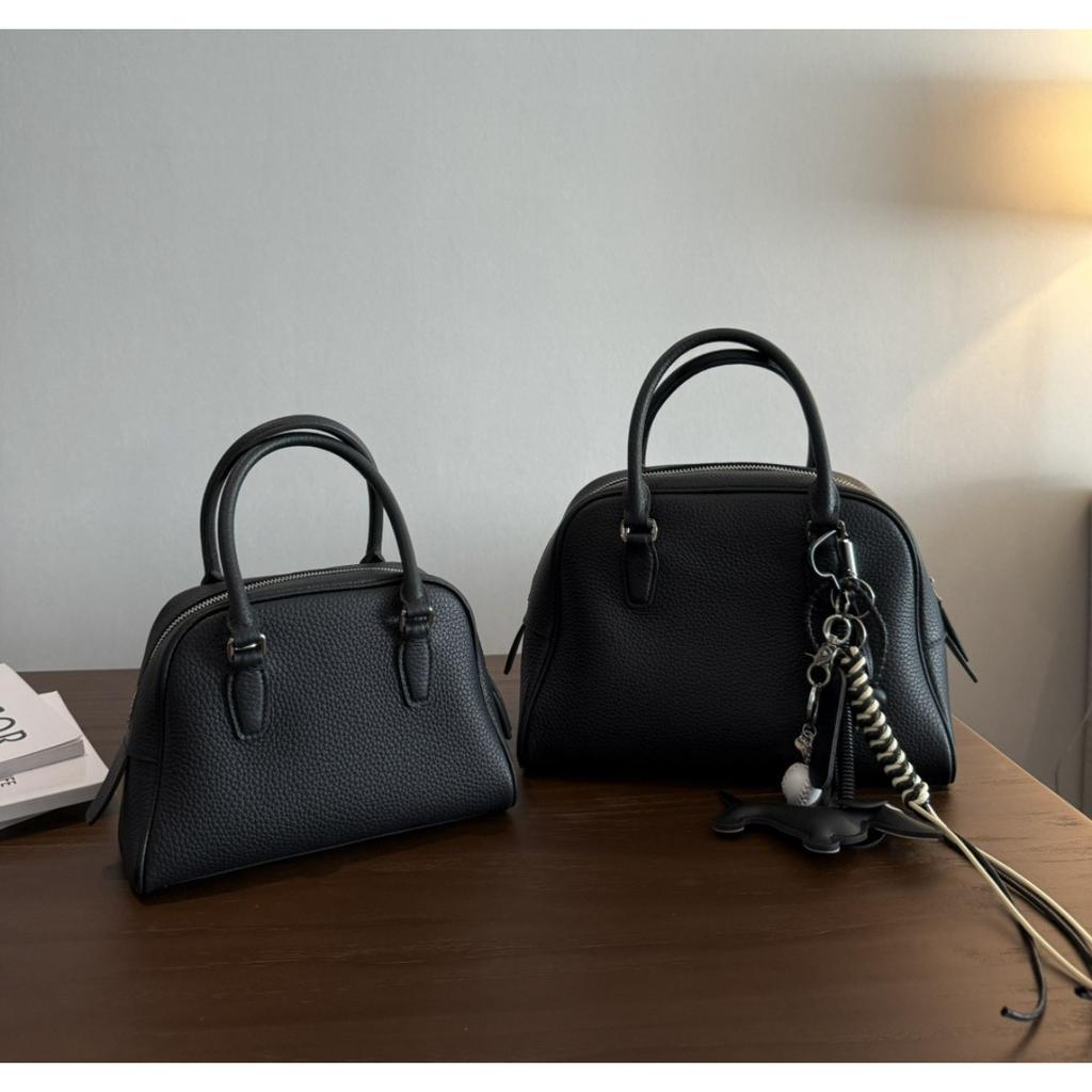 2025 New First-layer Cowhide Bowling High-quality Handbag Retro Boston Crossbody Shoulder Bag Women's Wholesale