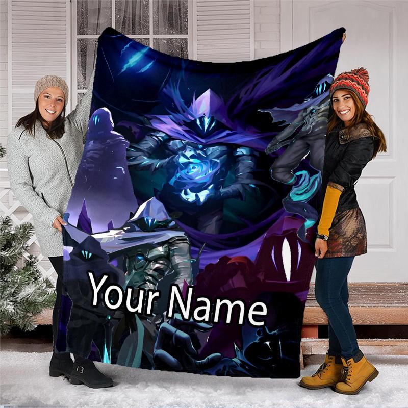 Custom Name Valorant Theme Printed Blanket - Perfect for Couch, Bed, Travel & Outdoor Use | Machine Washable, Cozy & Durable.