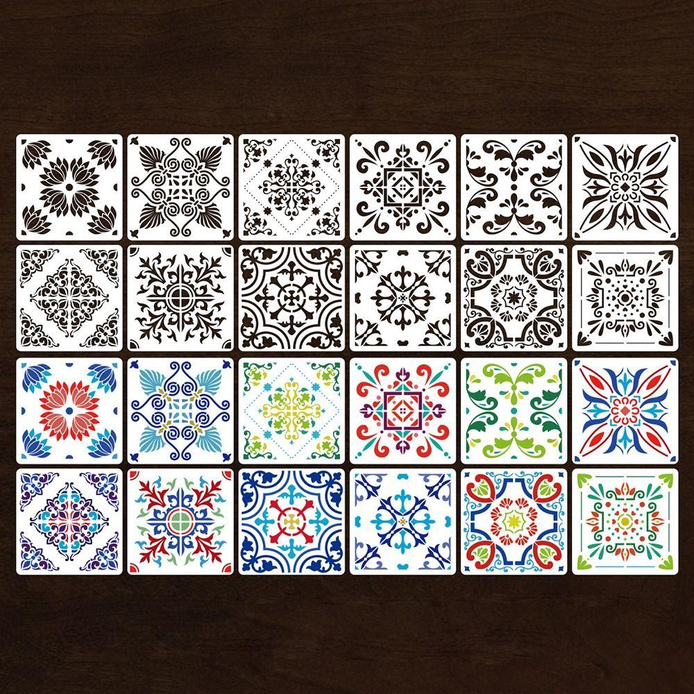 Painting Template Retro Pattern Symbols Templates Hollowed Stencils Kit Mandala Painting Stencils