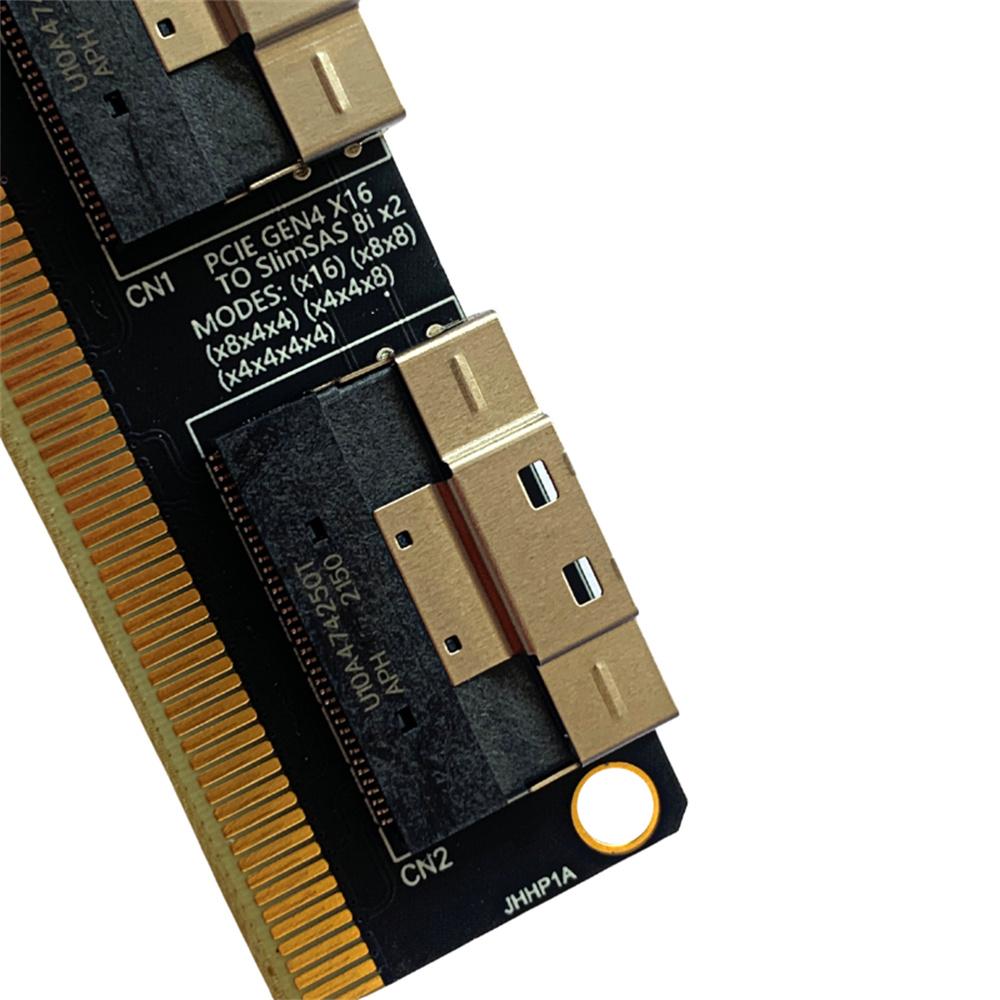 PCIe 4.0 x16 to 4 Port NVMe Expansion Card SlimSAS 8i SFF8654 Graphics Card Hard