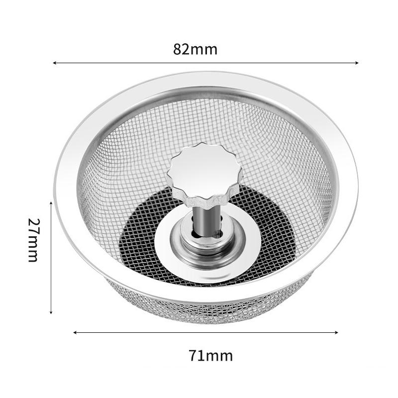 1Pcs Stainless Steel Kitchen Sink Filter Kitchen Garbage Food Residue Dishsink Filter With Handle Metal Sink Strainer