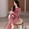 Pajamas Women'S Spring And Autumn Pure Cotton Long-Sleeved Large Size Medium Women'S Autumn And Winter Women'S Cotton Loungewear Set