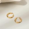 Glossy Minimalist Circle Earrings: European & American Fashion, Color-Retaining, High-End Electroplated Hoops for Women