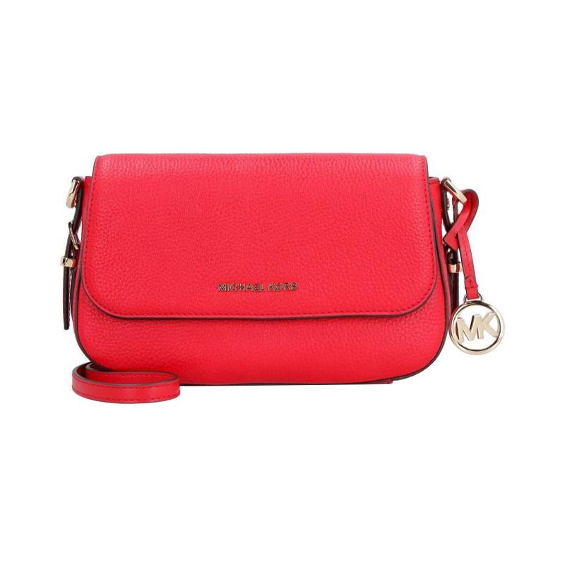 MICHAEL KORS Bedford solid color letter logo leather shoulder bag women s red красный