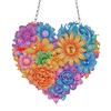 Crystal Hanging Home Wall Decor Heart Flower Acrylic Diamond Painting Hanging Pendant Round Single-Sided for Home Wall Decor